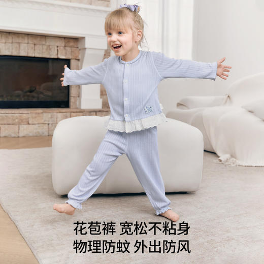 【宝宝服饰】嫚熙童装儿童裤子春夏家居裤女宝花苞裤2026新款长裤吸汗透气裤子 商品图4