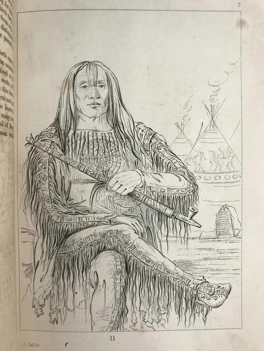 1848年 北美印第安人的礼仪、风俗和状况（全2卷） 360幅版画插图 真皮精装16开 商品图10