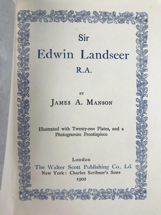 1902年 动物版画家兰西尔传 22幅插图 真皮精装36开 商品图3