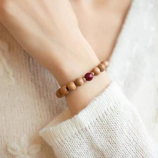 六鑫珠宝 天然朱砂桃木新中式静心国风文玩手串 商品图4
