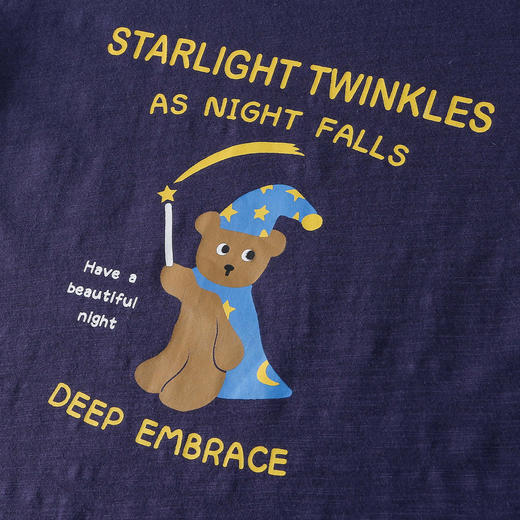 【10A抗菌纯棉】棉花堂夏款晚安熊童趣印花竹节棉儿童短袖T恤 ----FA61133 商品图10