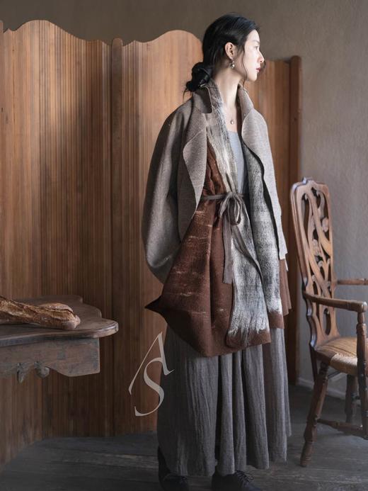 Boboutic 26SS 褐蓝/深灰星芒丝棉肌理针织茧型外套 商品图11