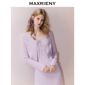 MAXRIENY南法度假风针织开衫薄25秋款罩衫修身内搭小衫女长袖上衣(货号:MS86SW266)