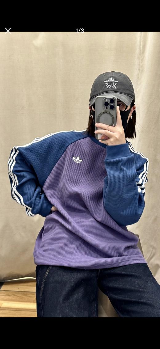 毒家，最后190件！男女款阿迪达斯三叶草 华夫格插肩长袖T恤  华夫格针织面料  草长袖 商品图6