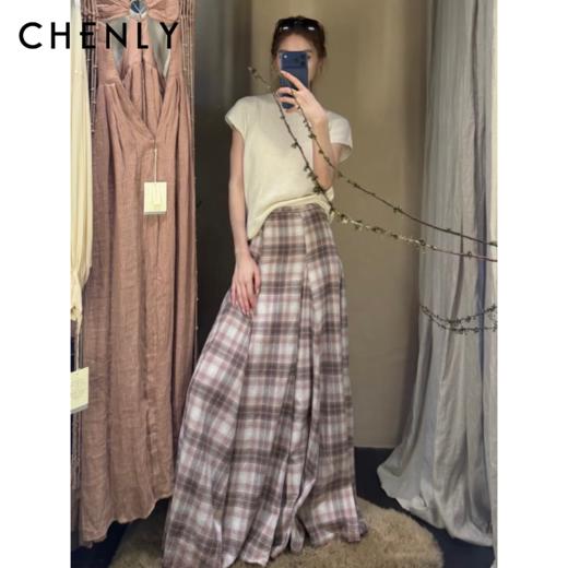 尘衣｜26SS文艺感交织格纹套装 商品图0