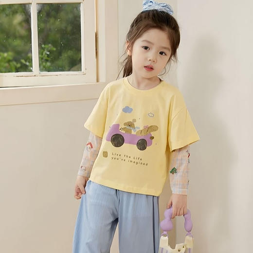 简直是“夏日救星”降临🌞！短袖+冰袖【巴鲁熊纯棉防晒袖假两件】 宝宝的娇嫩肌肤怎能被紫外线“偷袭”？ 从面料到设计，每一寸细节都藏着妈妈的爱与智慧～ 商品图9