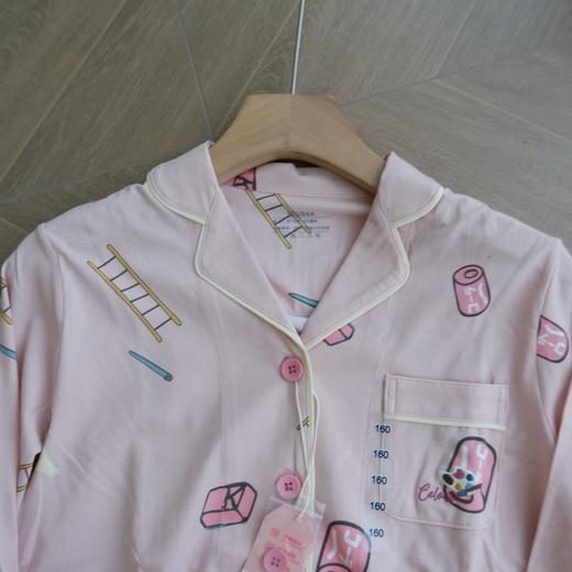 云仓【红豆正品】 柔柔棉~可爱印花 女士翻领长袖家居睡衣套装 商品图4