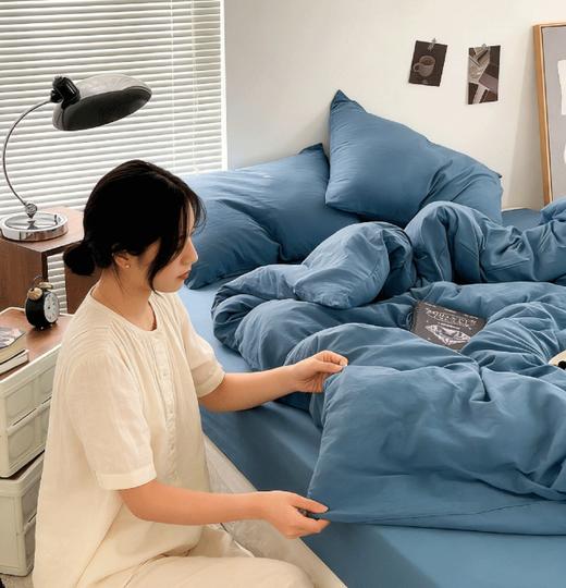 水洗双层纱四件套， 99元抢春夏爆款，10色可选，极简，裸睡感的体验，轻！柔！软！暖！ 商品图3