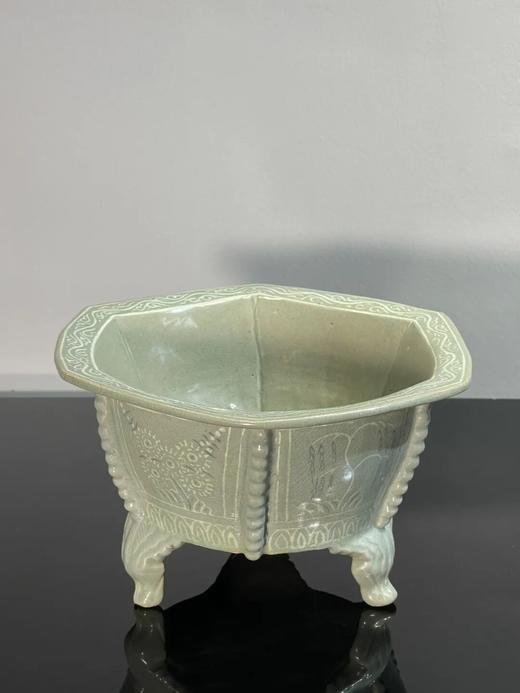 象嵌青瓷花卉纹六方三足香炉，顺丰包邮 商品图10