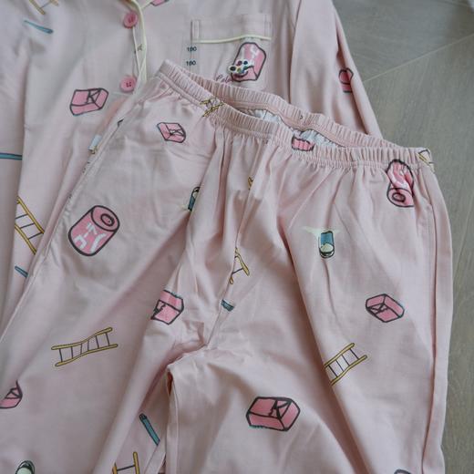 云仓【红豆正品】 柔柔棉~可爱印花 女士翻领长袖家居睡衣套装 商品图3