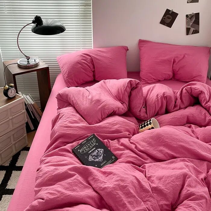 水洗双层纱四件套， 99元抢春夏爆款，10色可选，极简，裸睡感的体验，轻！柔！软！暖！