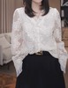 直发【3350】水溶蕾丝~法式温柔风钩花丝拼接V领衬衫 商品缩略图2