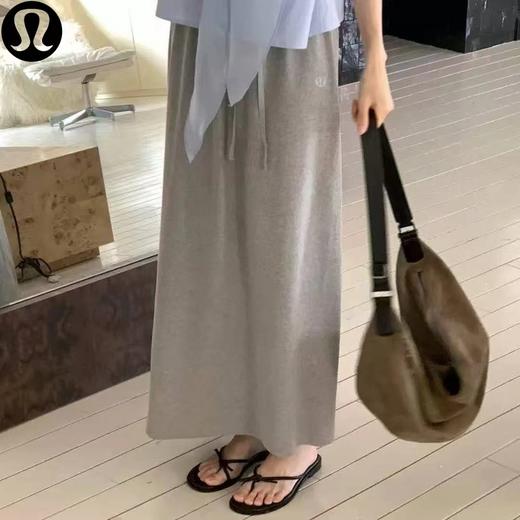 F033156春季新款中性百搭水洗毛圈半裙直筒垂坠休闲中长裙 商品图7