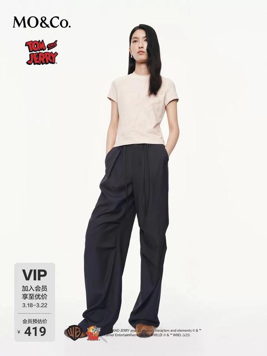 F033171春夏季新款时尚百搭印花圆领水溶汤钻工艺短袖T恤 商品图5