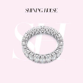 ShiningHouse[培育] 18k金钻石戒指 排钻戒指梨形3克拉钻人工真钻人造钻石K金戒指设计感豪华群镶钻石戒指悦己送礼臻选【此商品不支持7天无理由退货退款】预计3日发货