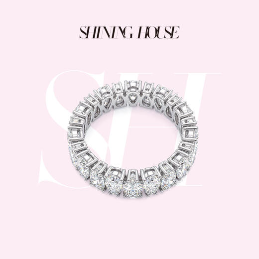 ShiningHouse[培育] 18k金钻石戒指 排钻戒指梨形3克拉钻人工真钻人造钻石K金戒指设计感豪华群镶钻石戒指悦己送礼臻选【此商品不支持7天无理由退货退款】预计3日发货 商品图0