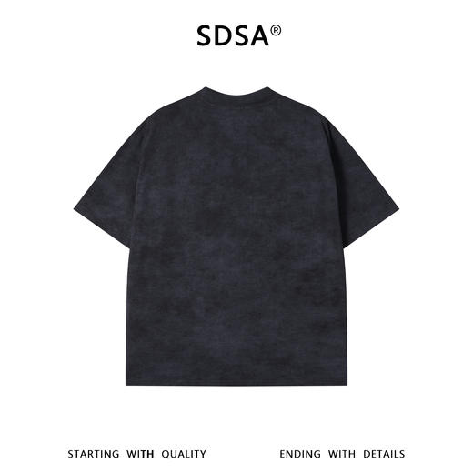 SDSA男装2026新款轻奢小众设计扎染领系带装饰圆领短袖T恤百搭 商品图1