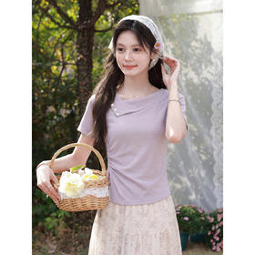 鹿向南【0402/20:00新品前1小时7折限量100件】紫色T恤