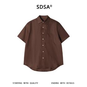 SDSA男装2026新款轻奢日系简约纯色亚麻短袖衬衫百搭透气舒适上衣
