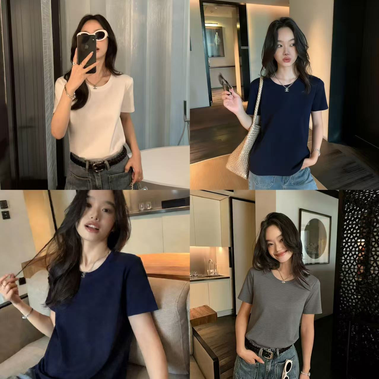 外贸工厂订单余！ 质感敲好的水溶棉基础款短袖T恤！