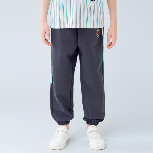 【MQD】童装夏季新款男女大童透气柔软简约拼色亲肤运动儿童束脚裤 商品图4