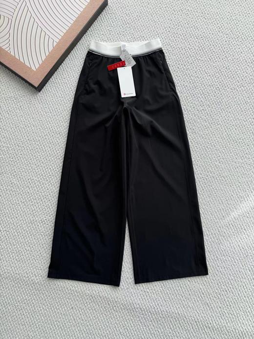 F033115夏季新款尼龙混纺触感丝滑自带垂坠感抗皱速干中腰阔腿直筒裤长裤 商品图2