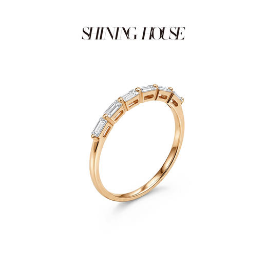 ShiningHouse[培育] 18k金钻石戒指 排钻戒指人工真钻人造钻石K金戒指设计感简约钻石戒指悦己送礼臻选【此商品不支持7天无理由退货退款】预计3日发货 商品图1