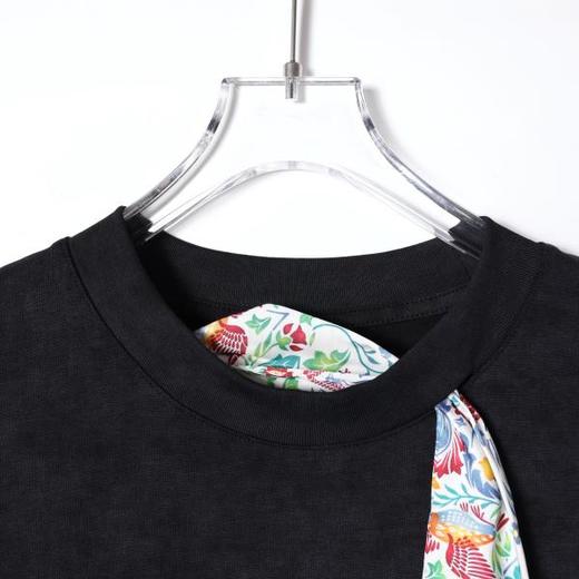 SDSA男装2026新款高贵轻奢新中式丝巾装饰设计圆领短袖T恤百搭 商品图1