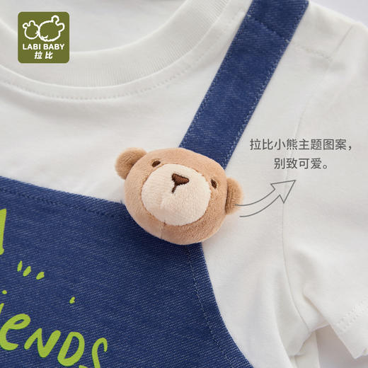 拉比童衣夏拉比熊仿牛仔连体衣j6LZBC103717 商品图1