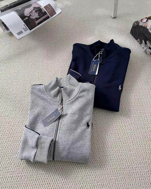 F0331111基础百搭款全棉针织大毛圈立领全拉链衫外套 商品图1