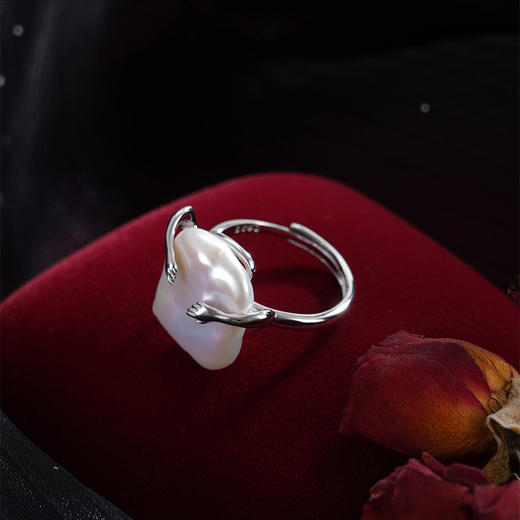 子佩集【守护拥抱】银S925珍珠惜王妃戒指【SPR0480002】13*17mm巴洛克方块手2512 商品图3