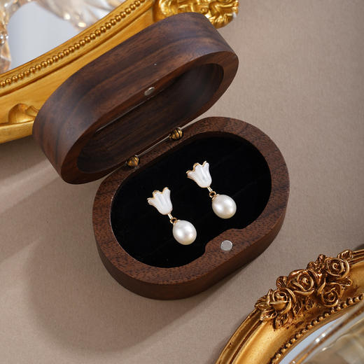 子佩集【森系铃音】银S925珍珠惜王妃耳钉【YE0990】双色玉兰花2602 商品图3