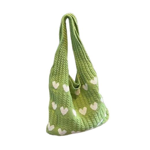 毛线包包女新款时尚手工针织腋下包小众单肩包上课通勤托特包 商品图4