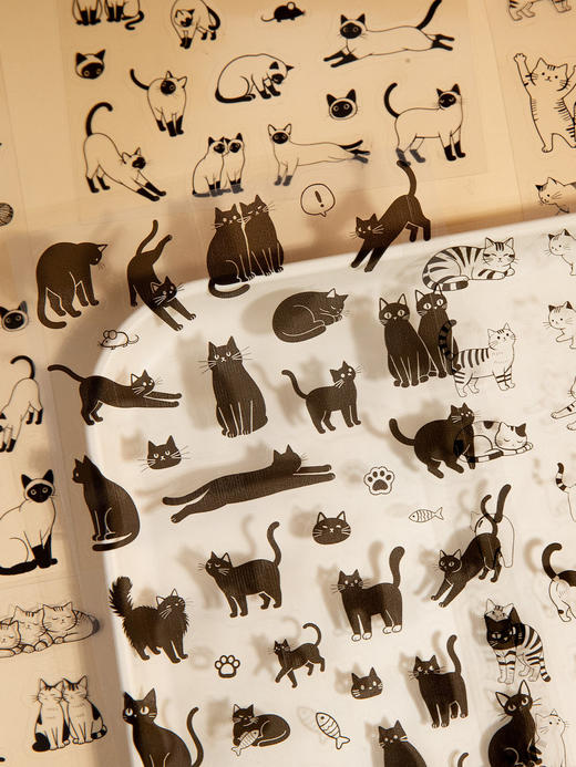 语闲线条小猫系列贴纸 商品图3