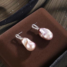 子佩集【隙光之舞】银S925珍珠惜王妃耳钉【W7448】双色巴洛克2602