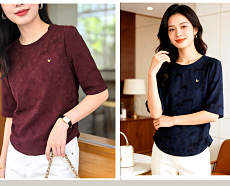 64X003时尚气质中袖小衫