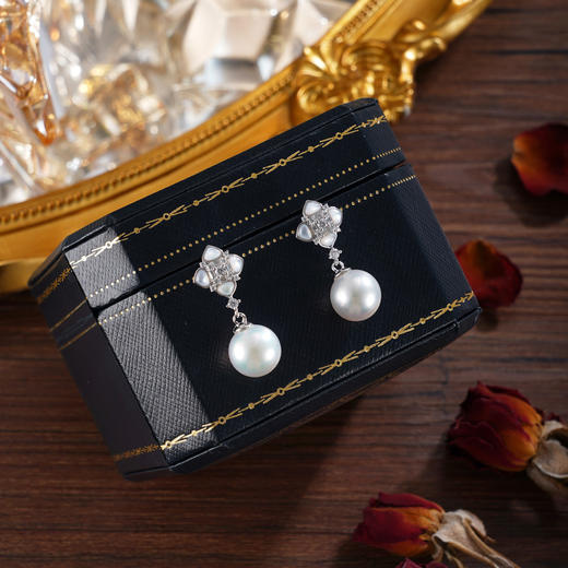 子佩集【四叶相思】银S925珍珠惜王妃耳钉【TE0733】双色四叶草2602 商品图2