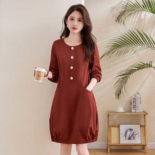 春装新款时尚优雅全棉春秋长袖花苞裙ZYF8625 商品图3