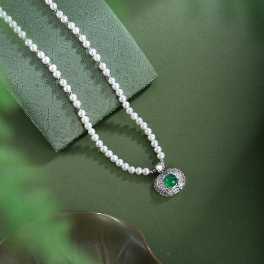 子佩集【岁岁苹安】珍珠惜王妃项链【XXXL022】绿玉髓苹果2602 商品图0