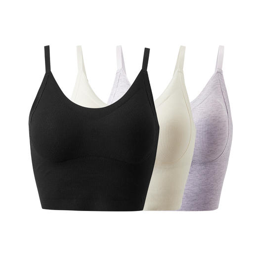 森马内衣女夏季自带胸垫纯色细肩吊带罗纹舒适肌理背心内外皆可穿 商品图4