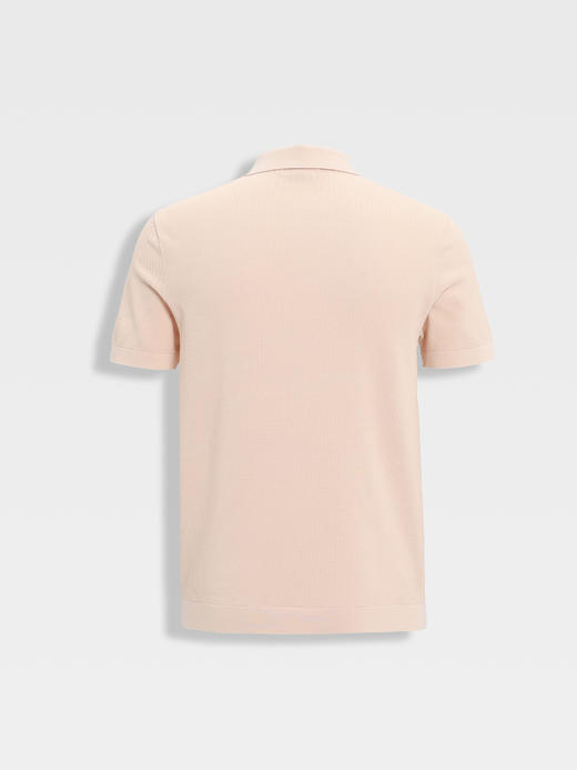 callisto橘色长绒棉中空大珠地弹力T恤 商品图1