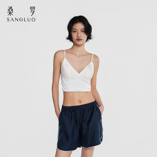 桑罗宽松直筒短裤桑蚕丝运动健身透气女士短裤2026年新款 商品图0
