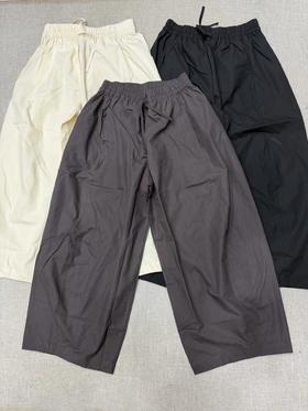 F033166春季新款新品桶形抽绳松紧腰气球裤休闲弯刀九分裤