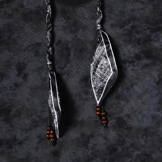 SDSA男装2026新款轻奢小众设计扎染领系带装饰圆领短袖T恤百搭 商品图4