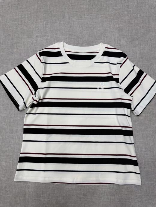 F033170春夏新款时尚百搭全棉高克重面料条对条设计短袖T恤 商品图10