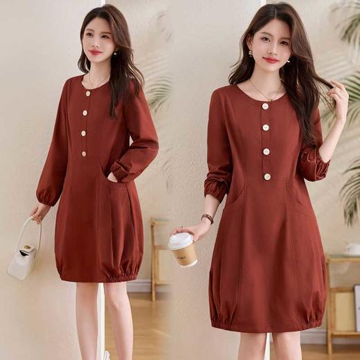 春装新款时尚优雅全棉春秋长袖花苞裙ZYF8625 商品图0