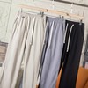 F033129夏季小直筒百搭圣品棉麻纯色简约松紧腰男士宽松休闲棉麻长裤 商品缩略图2