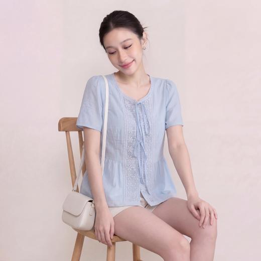 奢姿大码女装2026夏季减龄蕾丝花边荷叶摆上衣胖妹妹时尚百搭小衫9962272106 商品图2