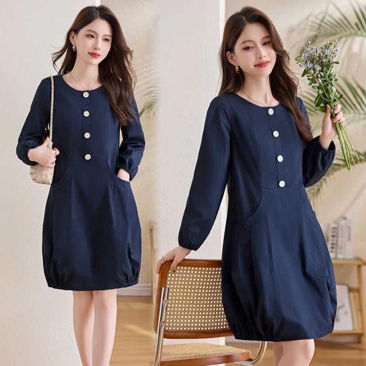 春装新款时尚优雅全棉春秋长袖花苞裙ZYF8625 商品图1