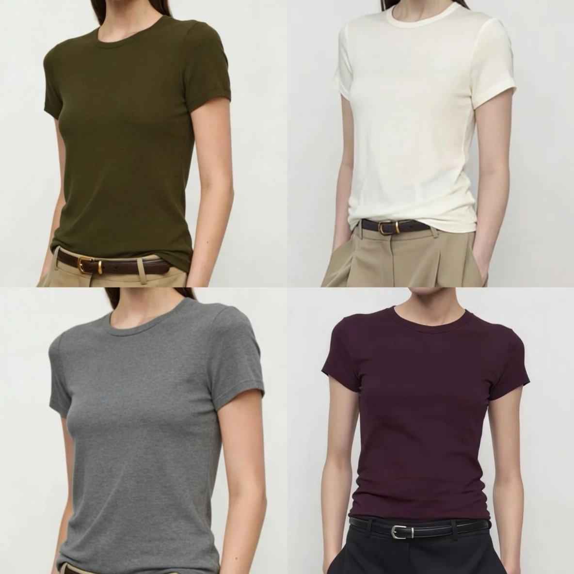 人手款  按头安利！ROW羊绒羊毛莫代尔T    圆领纯色短袖T恤